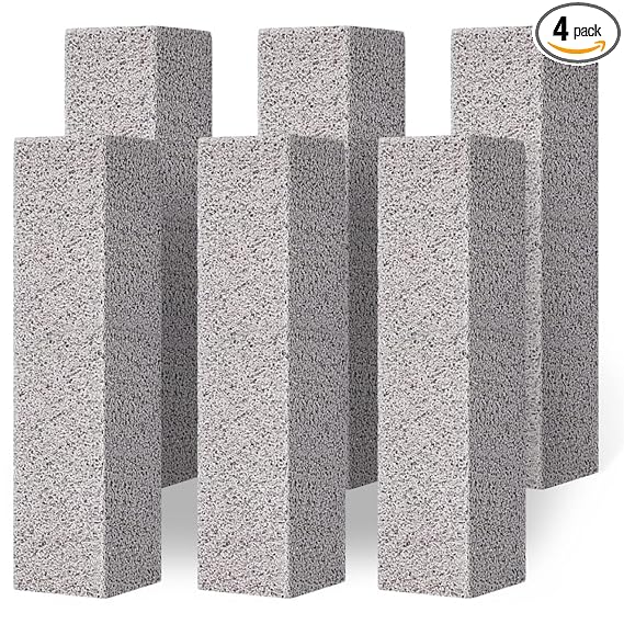 MAPPERZ Non Scratch Pumice Toilet Cleaning Stone, Removes Hardwater Stains & Rings, Calcium & Iron from Toilets, Bathtubs, Sinks, Tiles, Swimming Pools, Grill, Toilet Bowl & Rust, Pack Of 4