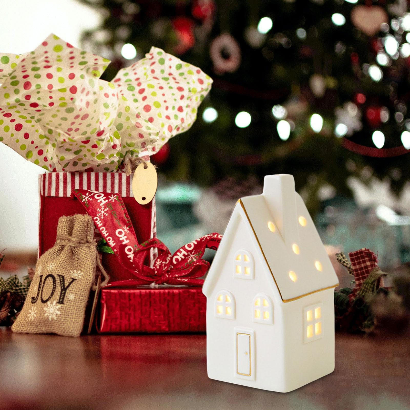 Figura Decorativa Navideña Iluminada con LED para La Celebración de Navidad, 6.5 Cm X 6.2 Cm X 12.5 Cm, Individual
