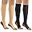 bropite Zipper Compression Socks Women & Men - 2Pairs Calf Knee High 15-20mmHg Open Toe Compression Stocking suit for Walking