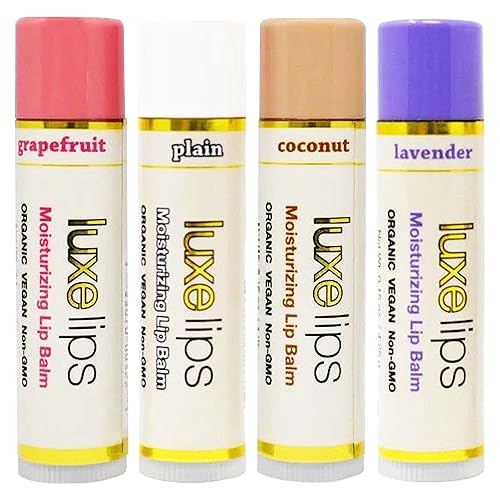 Luxe Beauty - Hidratante de labios orgánico sin cera de abejas y sin petróleo para labios muy secos, cuidado de los labios por daños por el