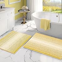 Vista 72 de BSICPRO Juego de alfombras y tapetes de baño, 2 piezas de felpilla gruesa y absorbente, antideslizantes, suaves y peludas para baño, lavables a