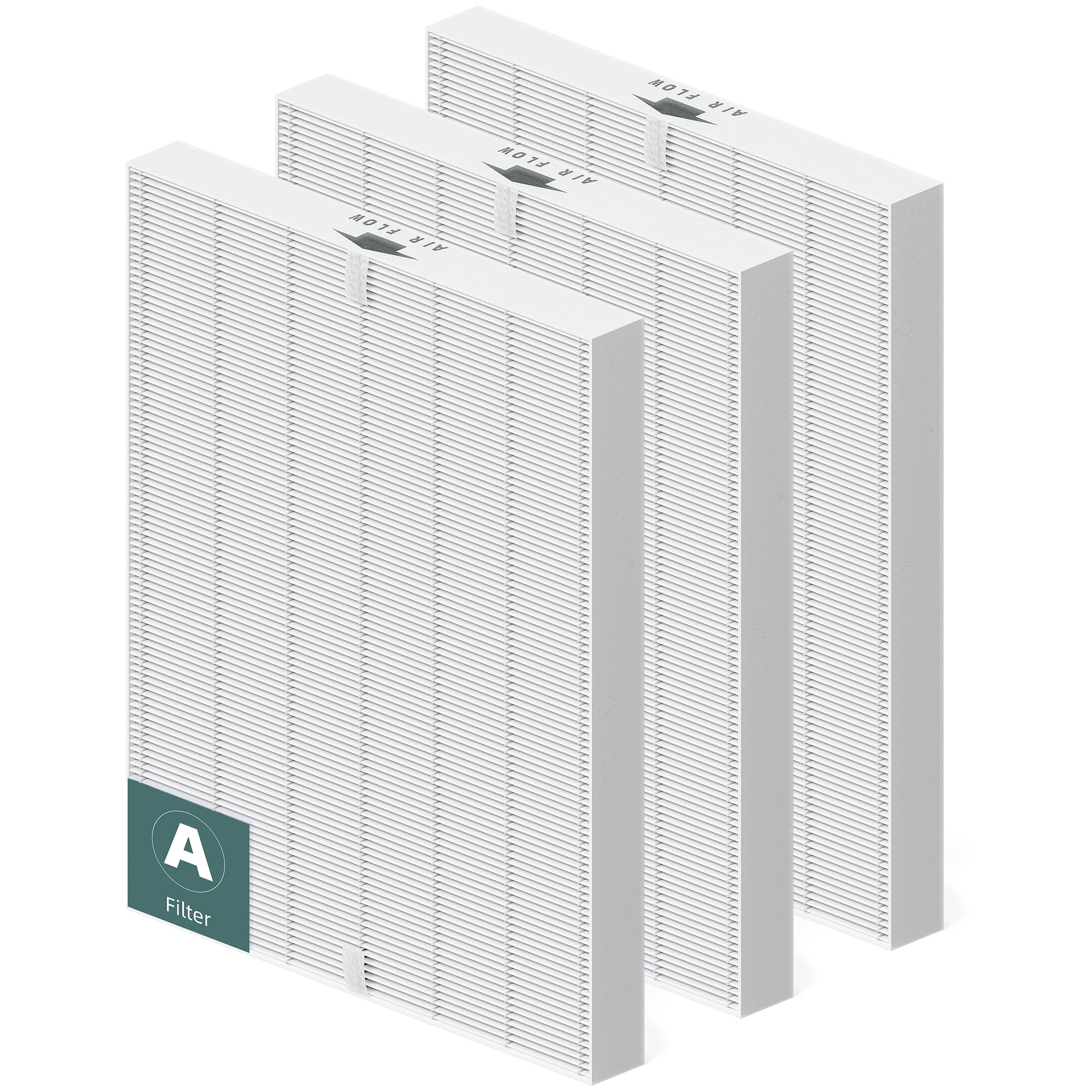 PETOX 3 Pack 115115 Replacement Filter A for Winix PlasmaWave Air Purifier C535 5300 5300-2 5500 6300 6300-2 P300 AM90 9000 5000 5000B C909 9800, Size 21 Filter