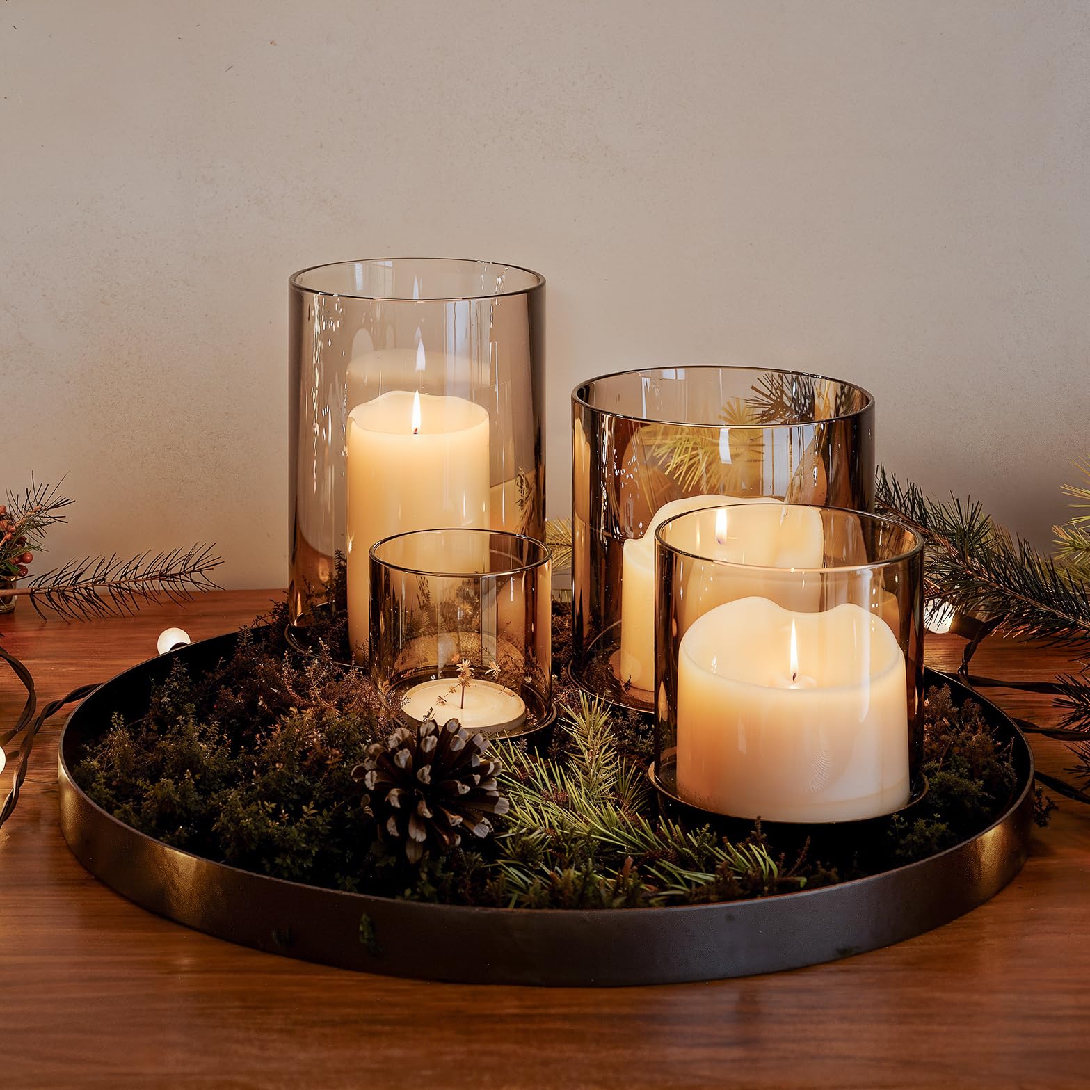 draadwerk® Adventstablett | Für die Adventszeit & Weihnachten | Moderner Kerzenteller für 4 Kerzen | Stilvoller Adventskranz | Schwarz
