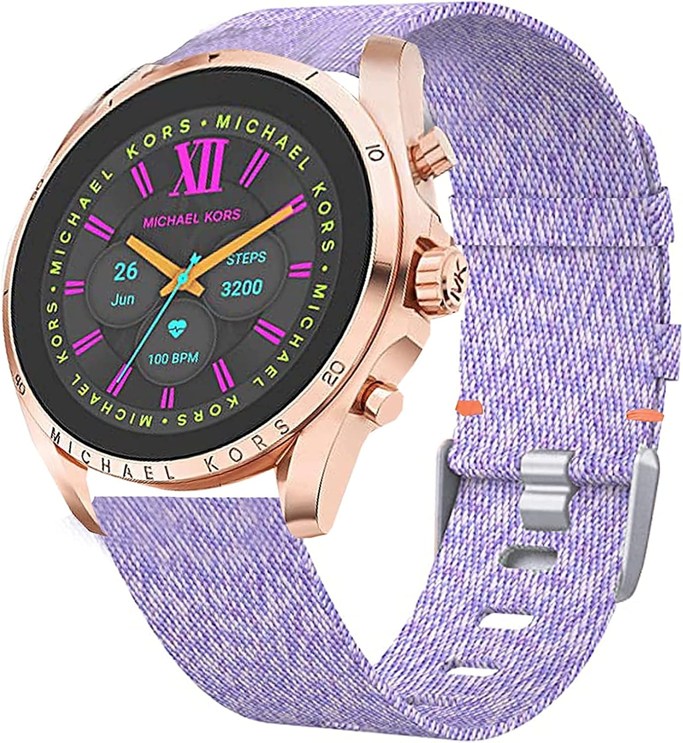 SkyBand Correas Compatible para Michael Kors Gen 6 Bradshaw, Moda Nylon Tela tejida Clásico Correas Compatible para Smartwatch Michael Kors Gen 6 Bradshaw