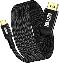 XAOSUN Bidirektionales USB C auf DisplayPort 1.4 Kabel-3M,32.4Gbps DisplayPort Kabel auf USBC Thunderbolt 5/4/3, 8K@60Hz,4K@240Hz/120Hz für MacBook Pro/Air,iMac, iPad, iPhone 17/16,Galaxy S25/S24