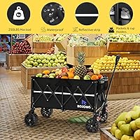 Vista 10 de Carrito plegable con ruedas plegable – Carros plegables resistentes para comestibles, deportes, jardín, compras, camping
