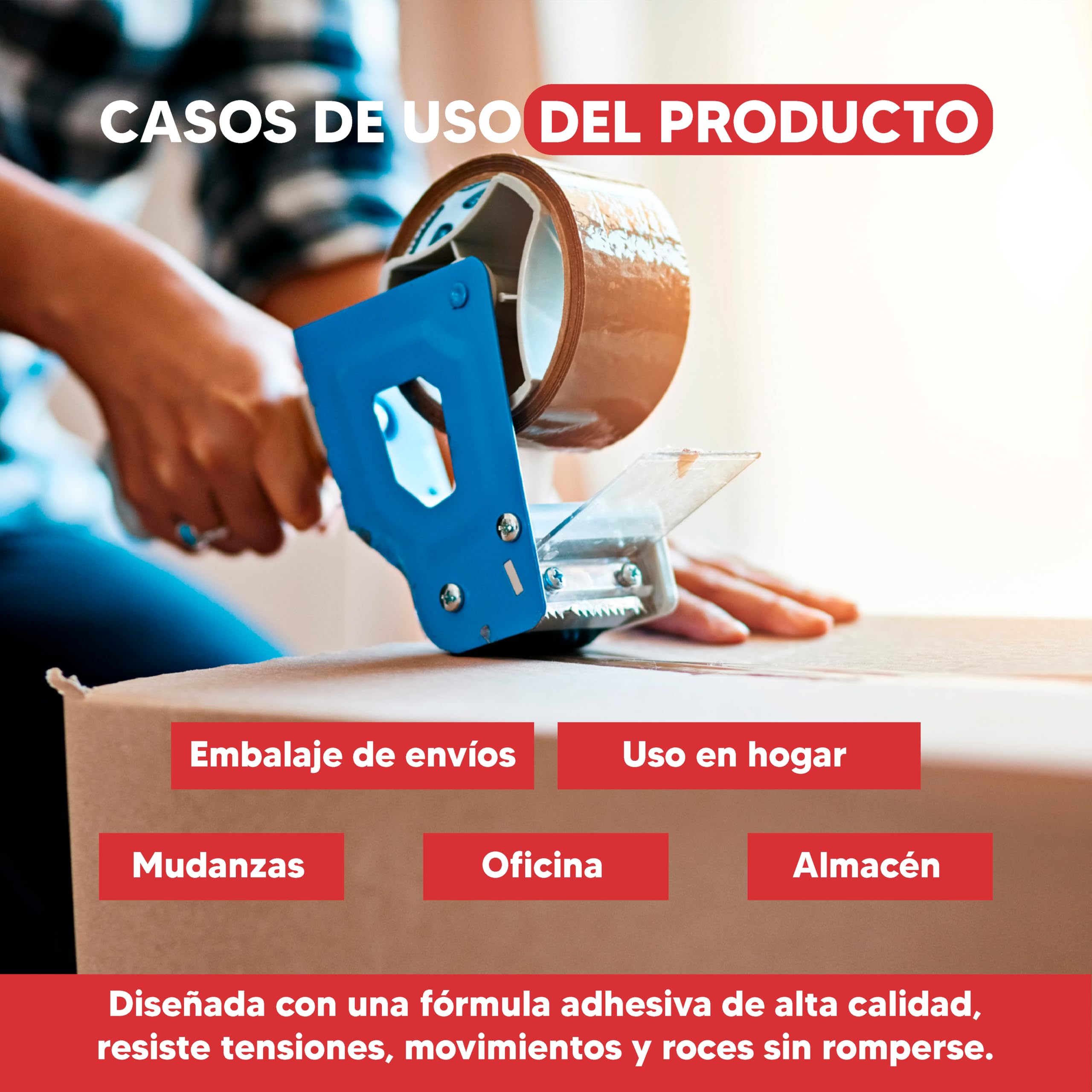 36X Cinta Adhesiva Embalar Extra Resistente - Cinta Embalar Marrón Resistente al Desgarro y a Rayos UV - Cinta Universal Ideal para Colegio, Oficina, Mudanza (36, Marrón, 48mmx132m)
