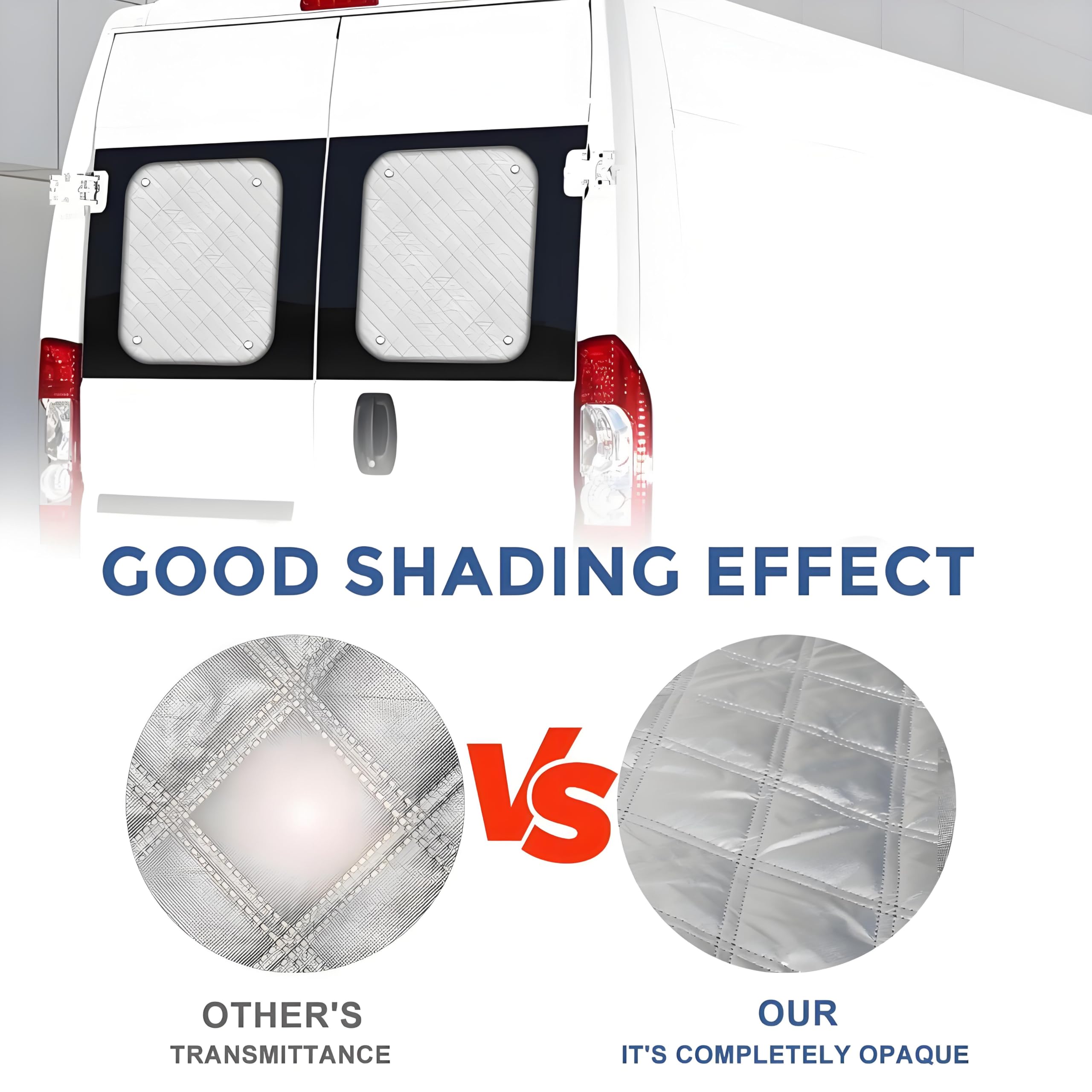Parasol Ventanas Traseras Coche Compatibles con Fiat Ducato 2006-2025, Parasoles Térmicos Internos, Parasoles para La Ventana Trasera de Dos Puertas