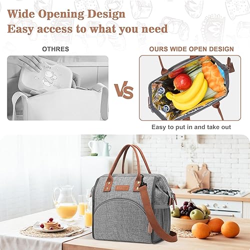 Miniatura 2 de LOKASS - Lonchera térmica con apertura amplia, gran capacidad para bebidas y snacks, organizador de nailon durable con correa de hombro extraíble