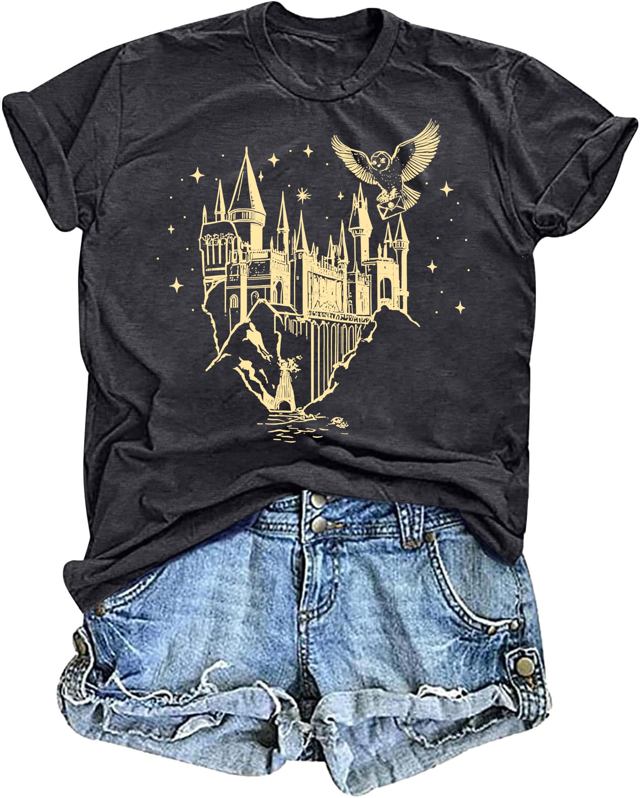 Tewmeu Flourish and Blotts Shirt Magical Shirts for Women Book Tshirt Wizard Costume Clothes