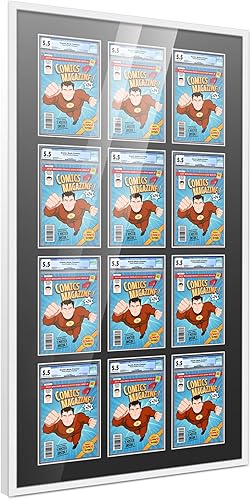 Miniatura 177 de Poster Palooza Marco de cómic con paspartú para 2 cómics CGC, CBCS o PGX Graded Comics – Marco de cómic negro para cómics de 8.125 x 13 pulgadas