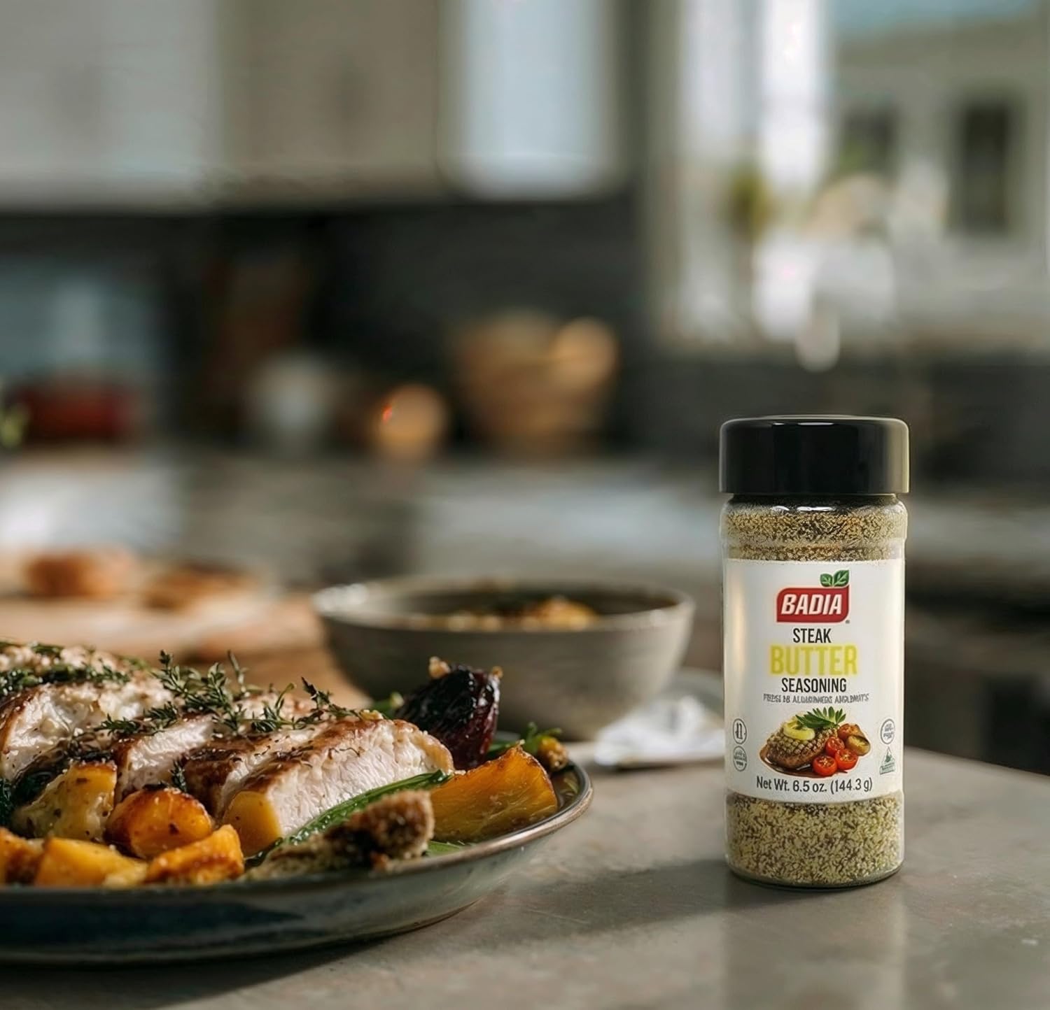 Badia Steak Butter Seasoning, 6.5 oz - Creamy Blend of Herbs & Spices, Gluten Free, No Msg image 4