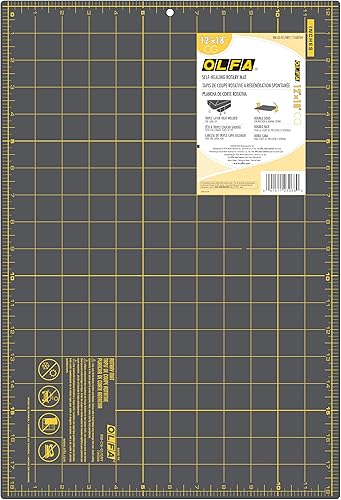 OLFA Alfombrilla giratoria de doble cara autorreparable de 12 x 18 pulgadas (RM-CG-01GRY) - Alfombrilla de corte de doble cara de 6 x 18 pulgadas