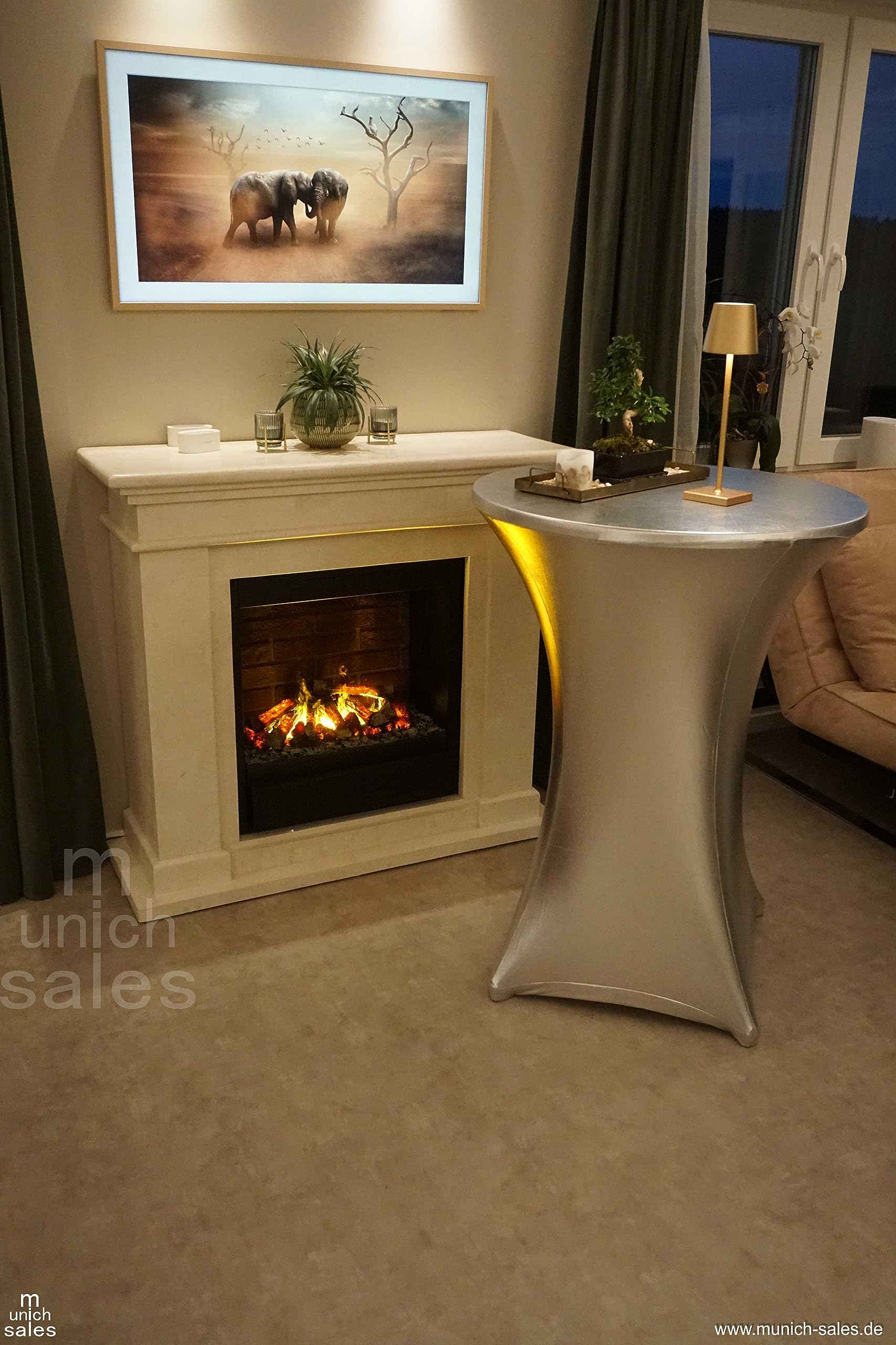 Munich-Sales Hoes voor statafels, zilver, metallic, 80 cm, in premium