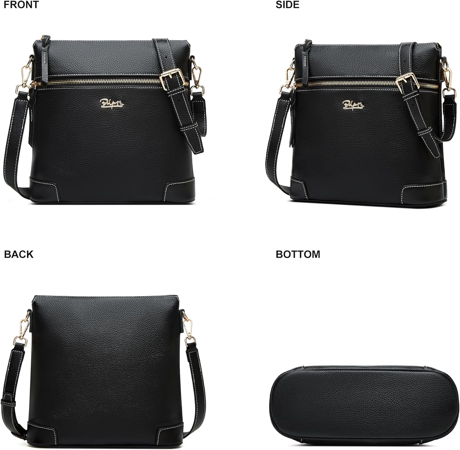 BOYATU Leather Crossbody Bag for Women: Designer Shoulder Purse for Travel - Trendy Genuine Leather Handbag for Everyday