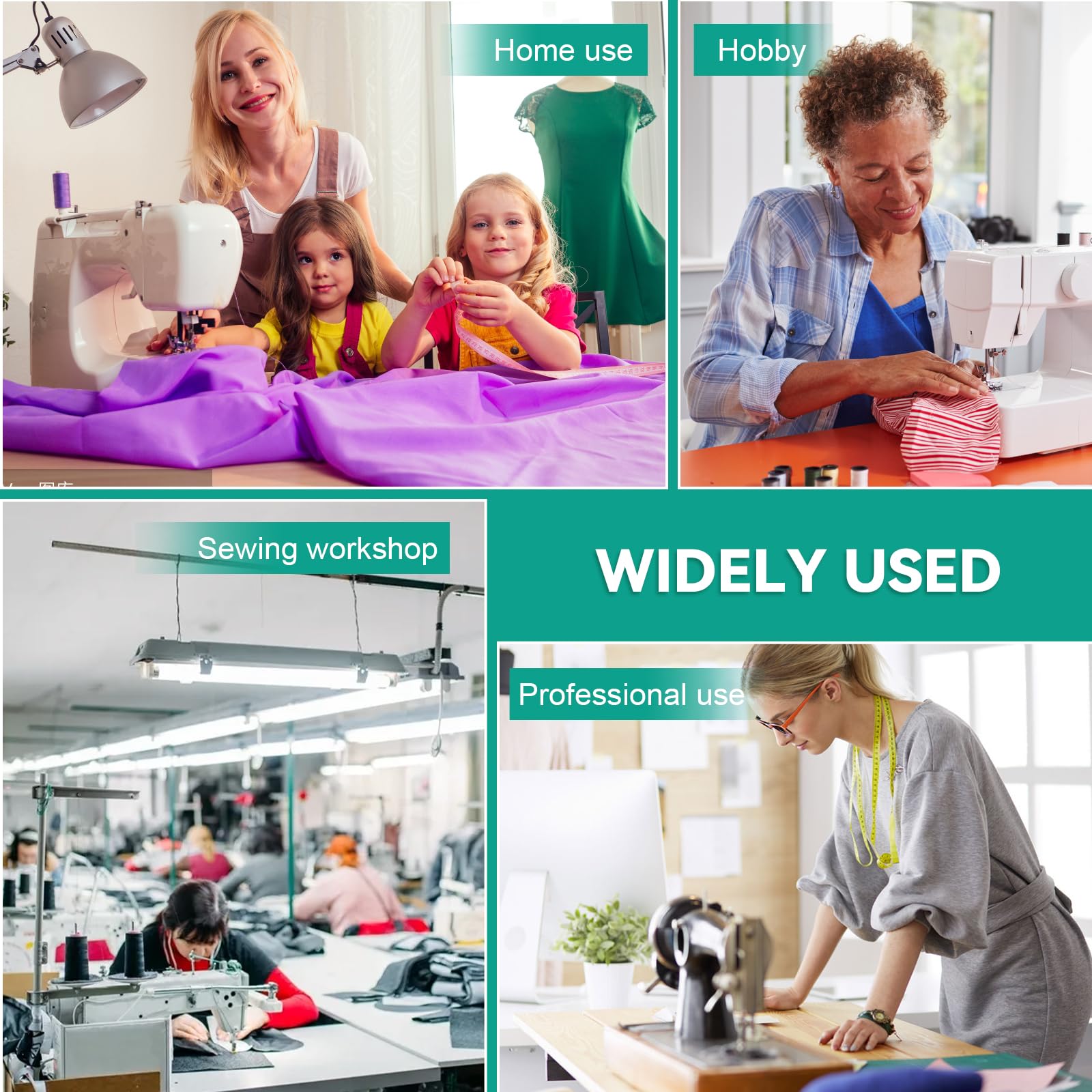 Set di 4 righelli quadrati per trapuntatura, modelli da cucito con 25 anelli antiscivolo, resistenti tagliati al laser per trapuntatura, scrapbooking e progetti artigianali (verde) (Rosa)