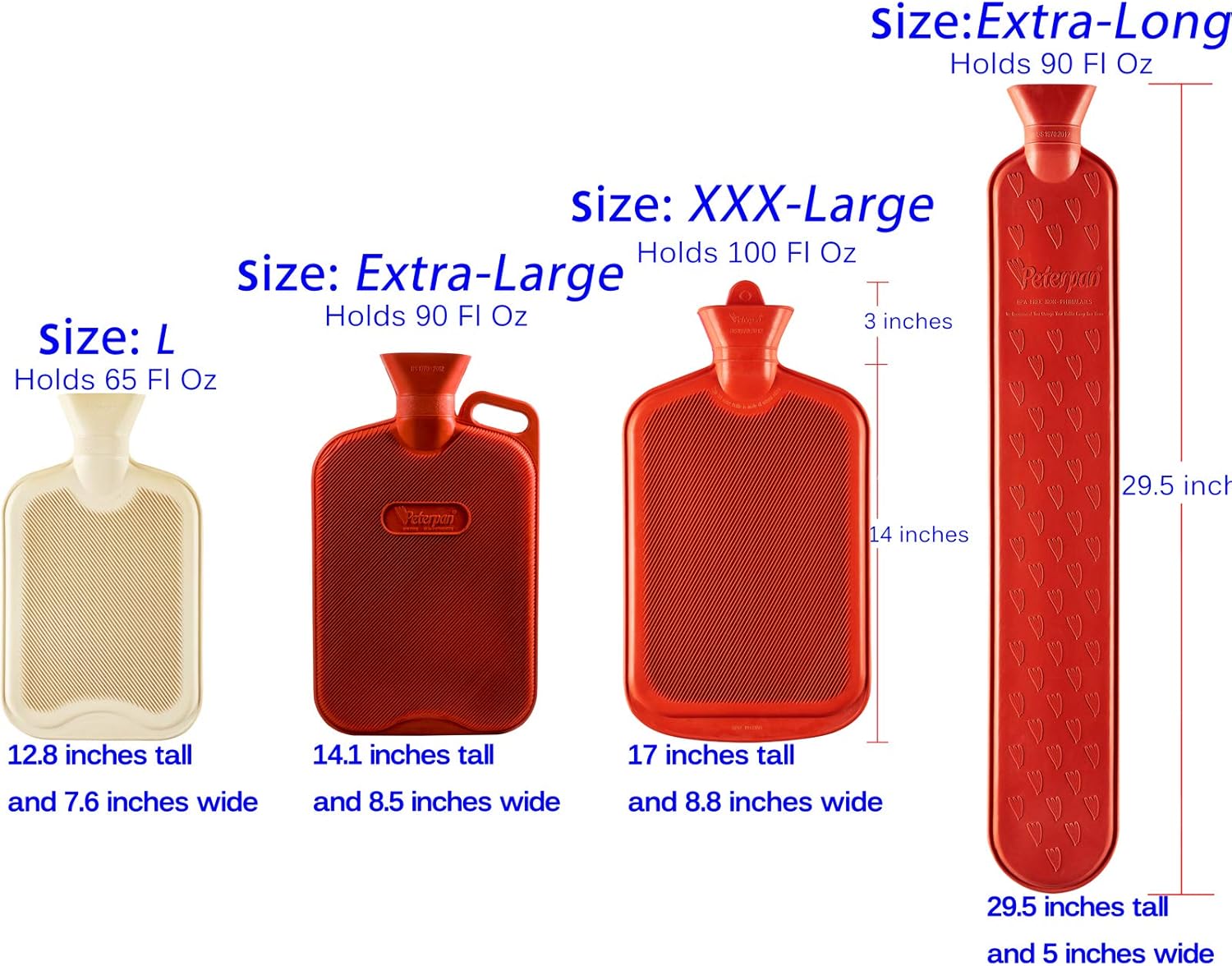 80% Off Discount Peter Pan Pet Rubber Hot Water Bottle with Cover, Hot Water Bag for Pain Relief, Unique Gift, BPA & Phthalates Free, 65 Fl Oz Capacity