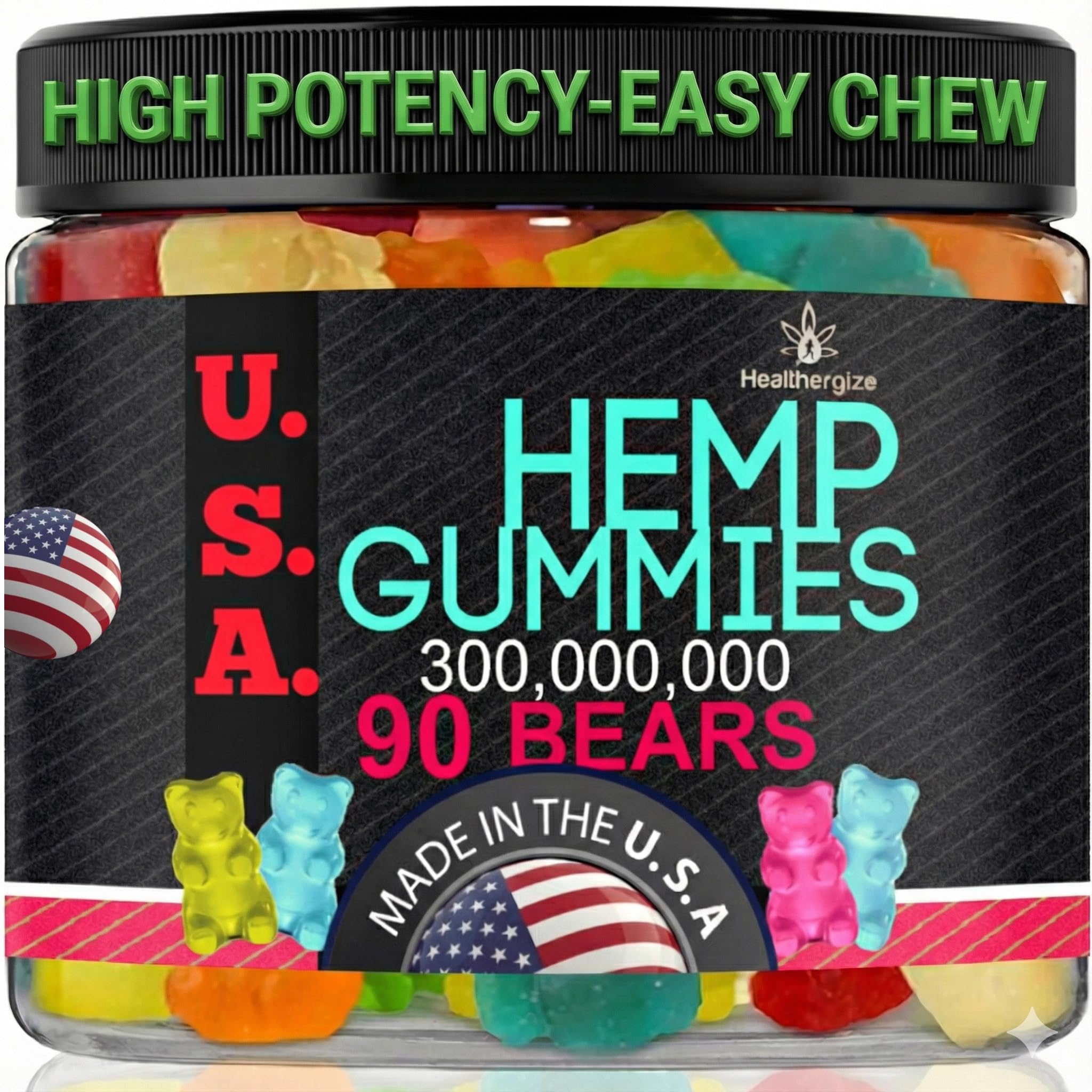 Hemp Gummies for Sleep Gummies Calm Bears, Discomfort, Skin-Peace and Relaxation, Fruity Flavors, Natural Hemp Oil Gummy Bears Edibles-Made in USA-90 Bears