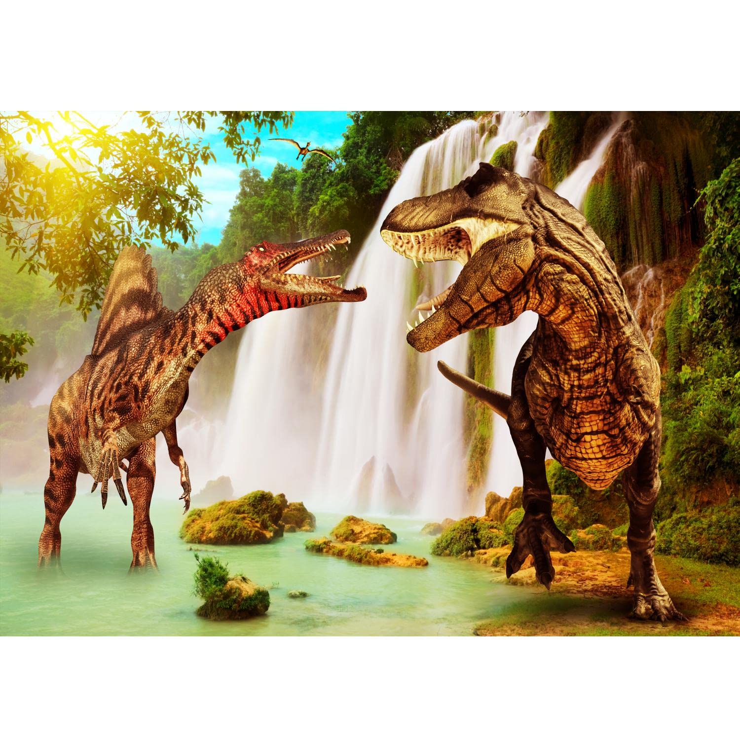 Runa Art 9191010A Non-Woven Wall Mural Dinosaur Modern Wall Decoration Living Room Bedroom Wall Murals Tapestry Photo Green Blue - View #6