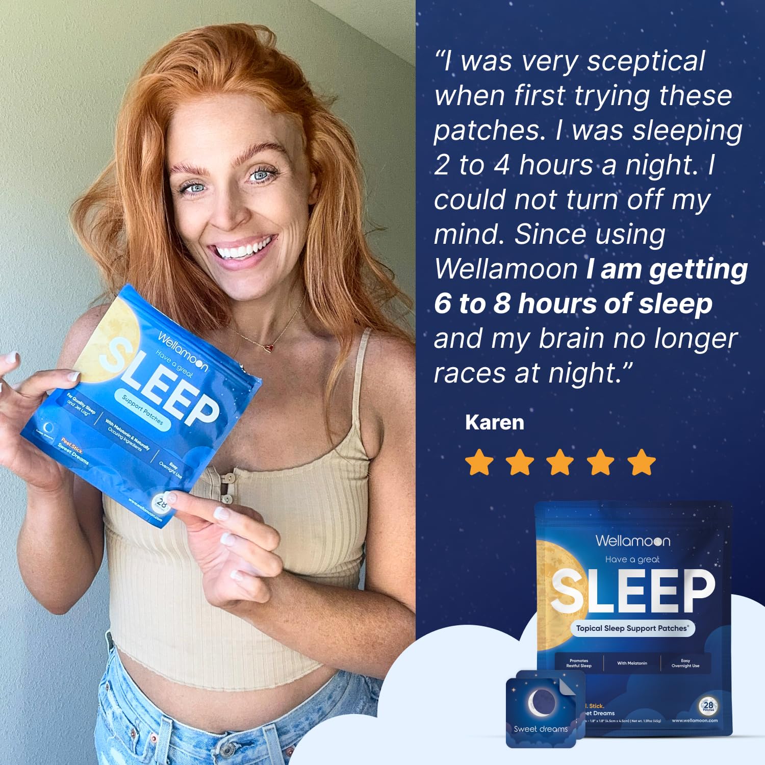 Wellamoon Original Sleep Patches for Adults Extra Strength | Easy-to-Apply Sleep Patch with Melatonin & Valerian | Relax & Wake Up Refreshed | Long-Lasting Night Comfort for Men & Women | 28 Patches — Amazon image 8