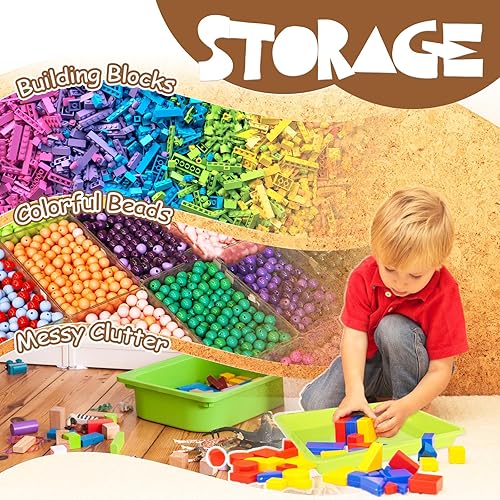 Vista 11 de Paquete de 10 bandejas de plástico para arte, bandeja para manualidades de actividades, bandeja organizadora, bandeja de servir para el hogar, Blanco