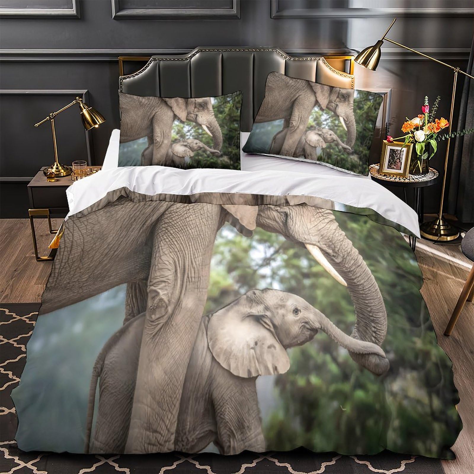 Housse de couette respirante hypoallergénique imprimée 3D avec zip pratique