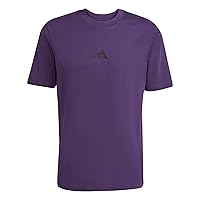 adidas Uomo Essentials Small Logo Single Jersey Tee, Aurora Plum/Black