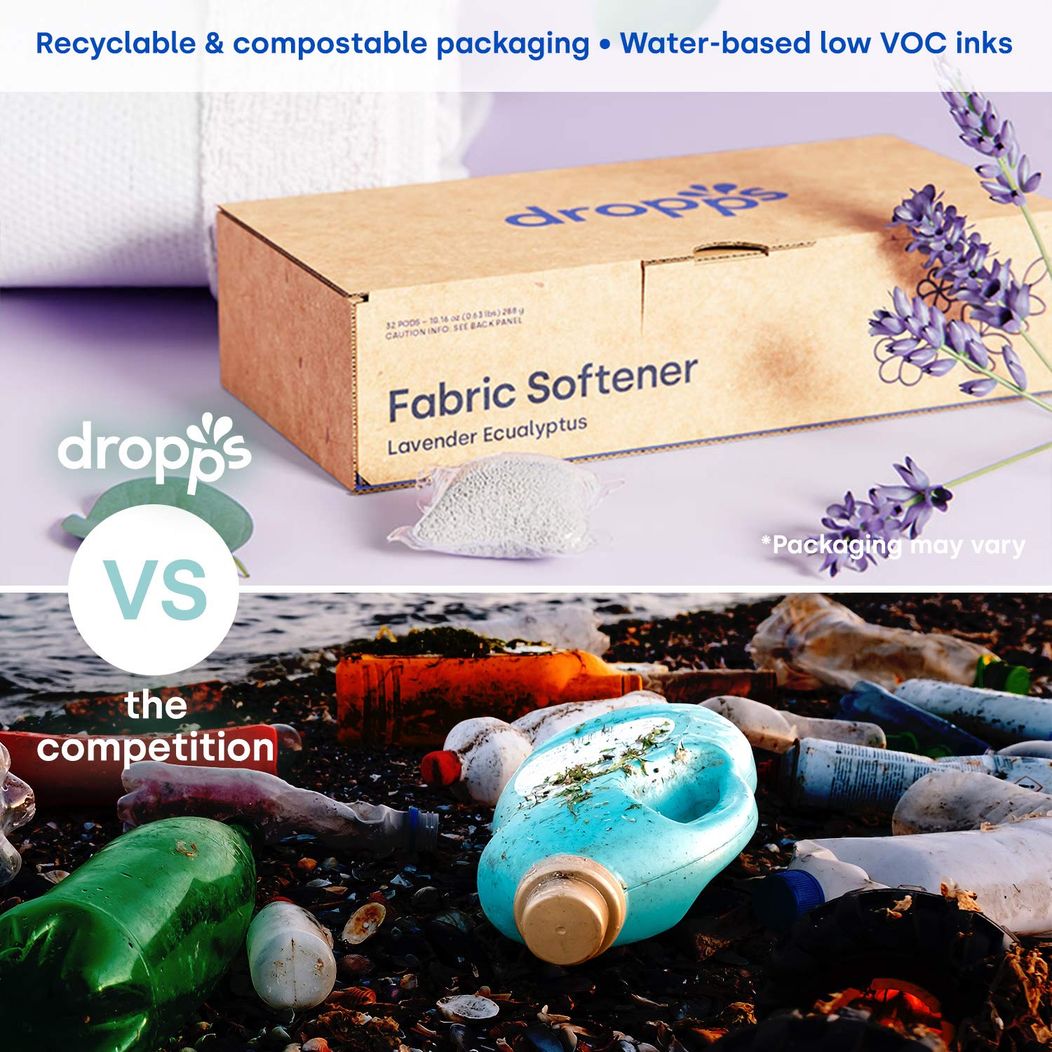 Dropps Fabric Softener Laundry Pods, 120 Count, Lavender Eucalyptus