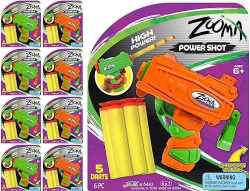 Miniatura 15 de JA-RU - Mini pistola de dardos de espuma (2 pistolas de juguete) con 5 dardos de espuma de bala suave de repuesto para niños. Juguete de pistola