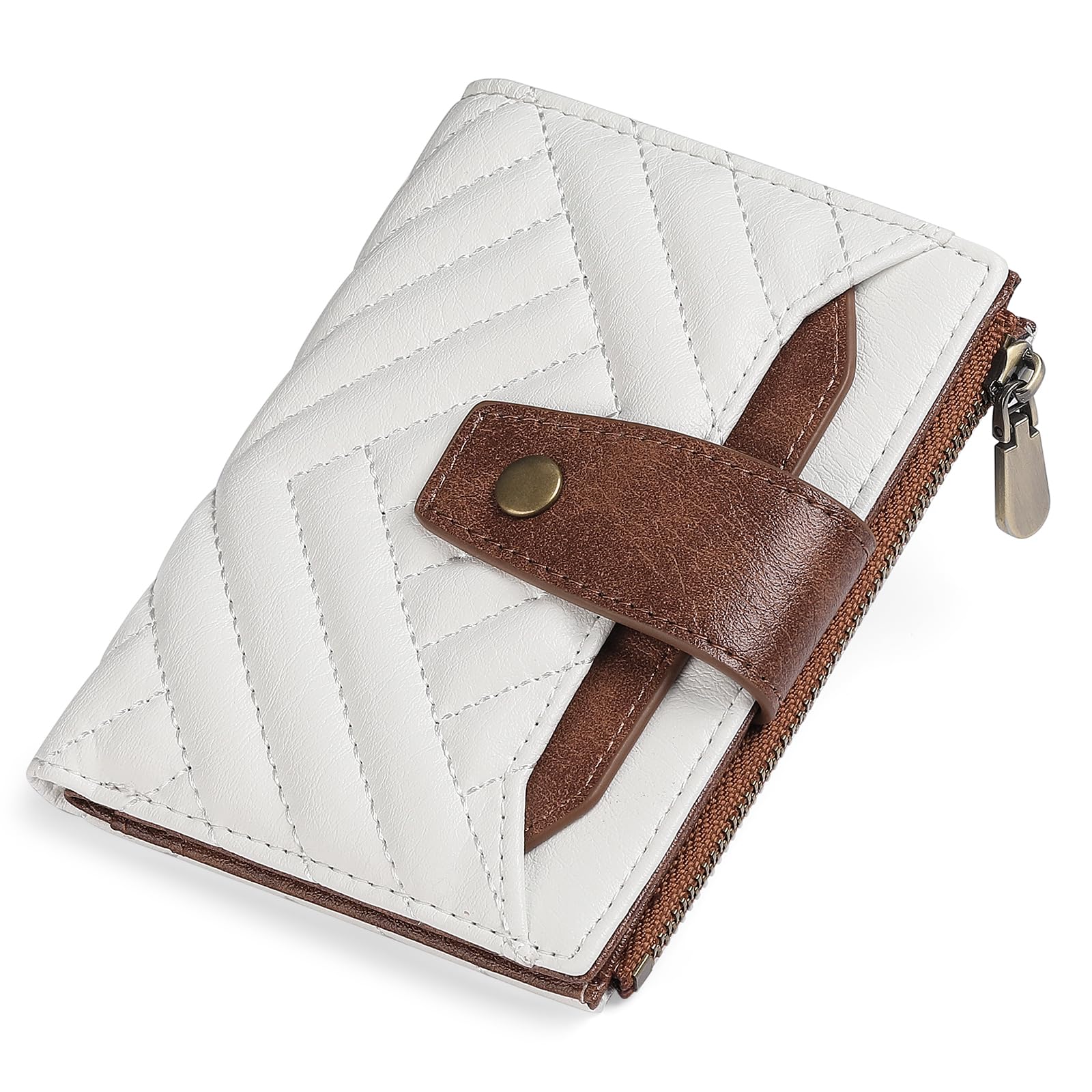 FALAN MULE Small Wallet for Women Leather Bifold Compact RFID Blocking with ID Window