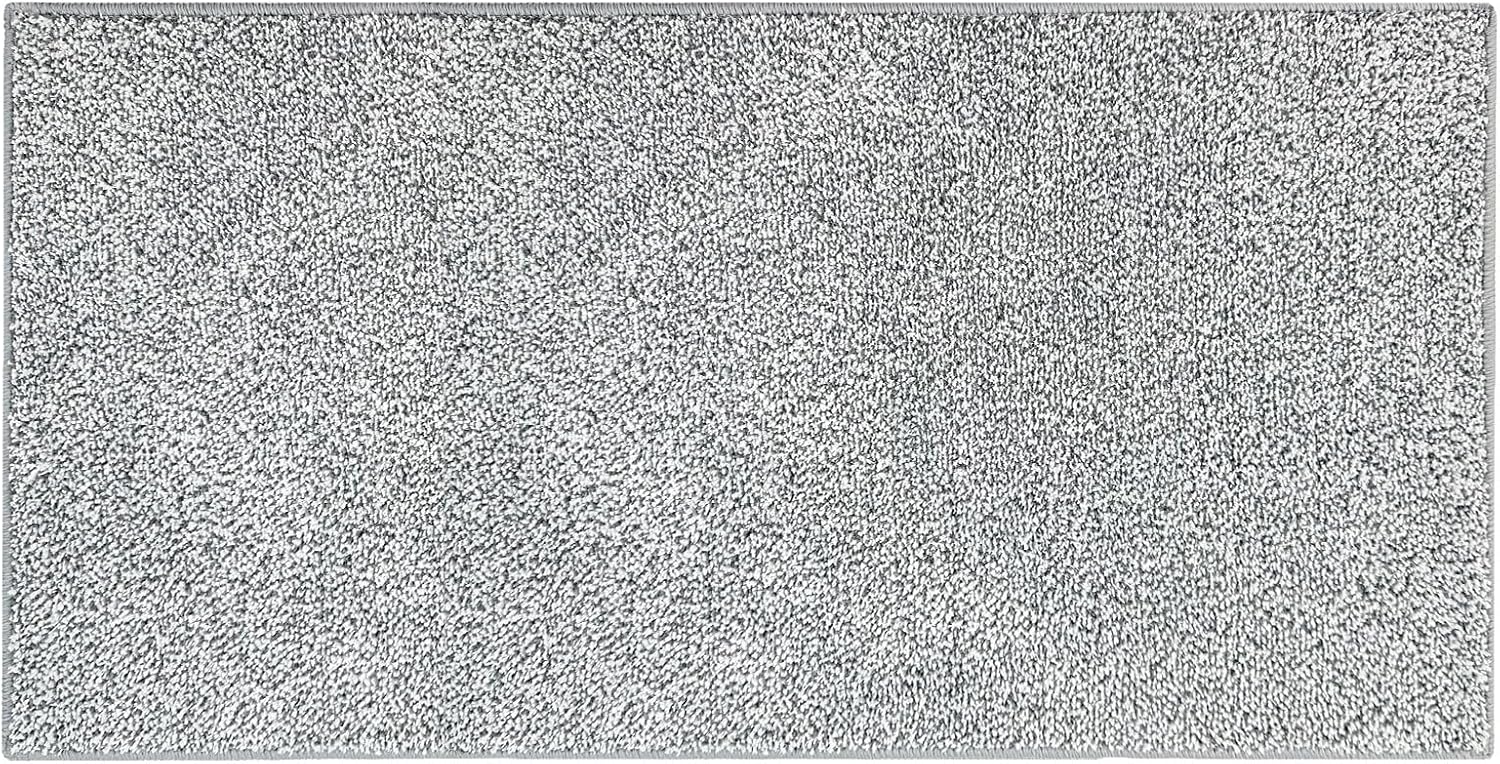 HDFK Bath Mat Runner Non Slip 60x24 Inches Bathroom Rugs 2 Tone Chenille Medium Pile with TPR Backing | Absorbent Solid Light Gray | Long Shower Transition Mats for Tub Side Wet Dry Zone Decor