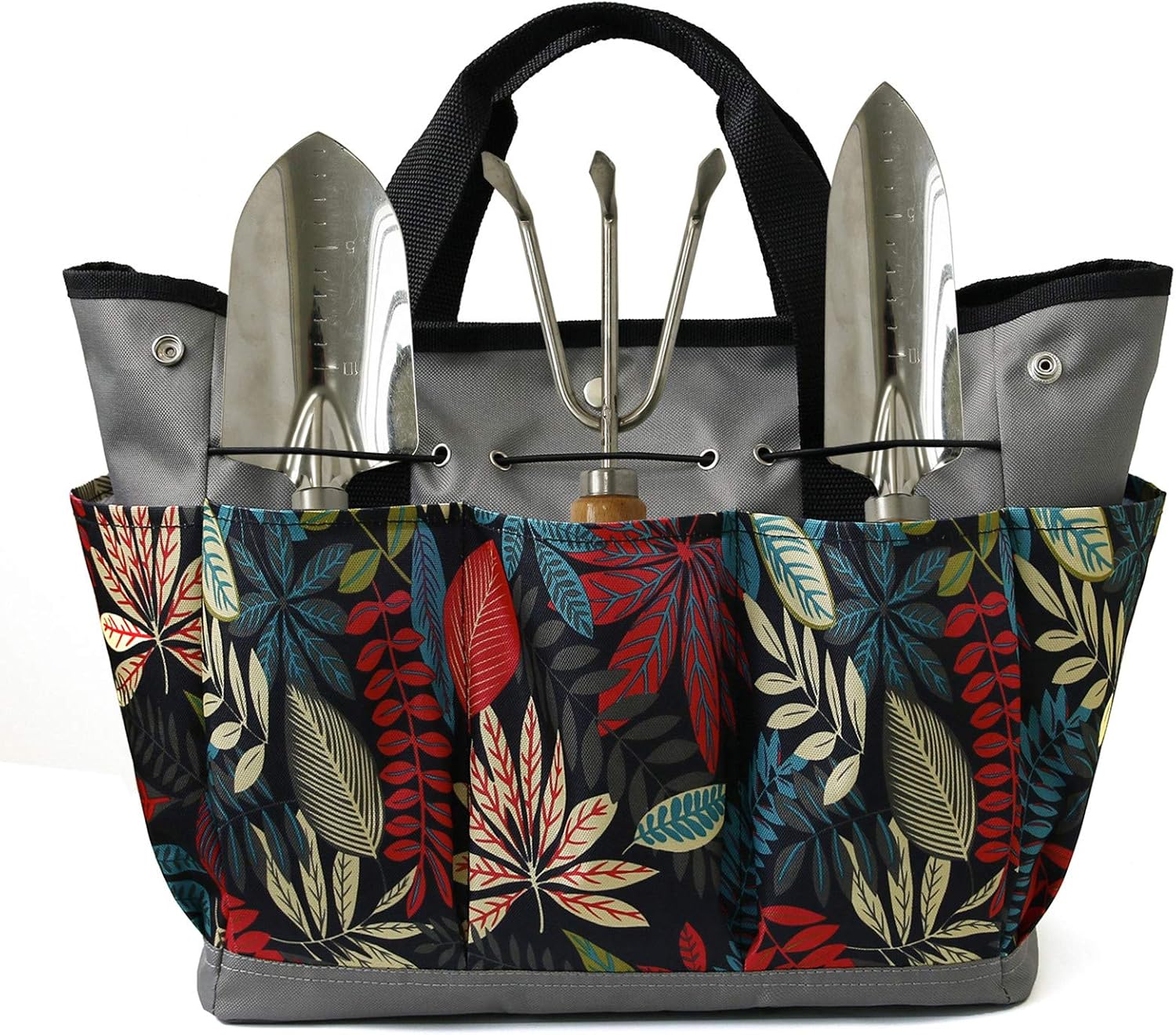 Garden Tool Bag, Canvas Gardening Tool Tote Storage Bag Organizer with 8 Pockets for Women Men (Tools Not Included)
