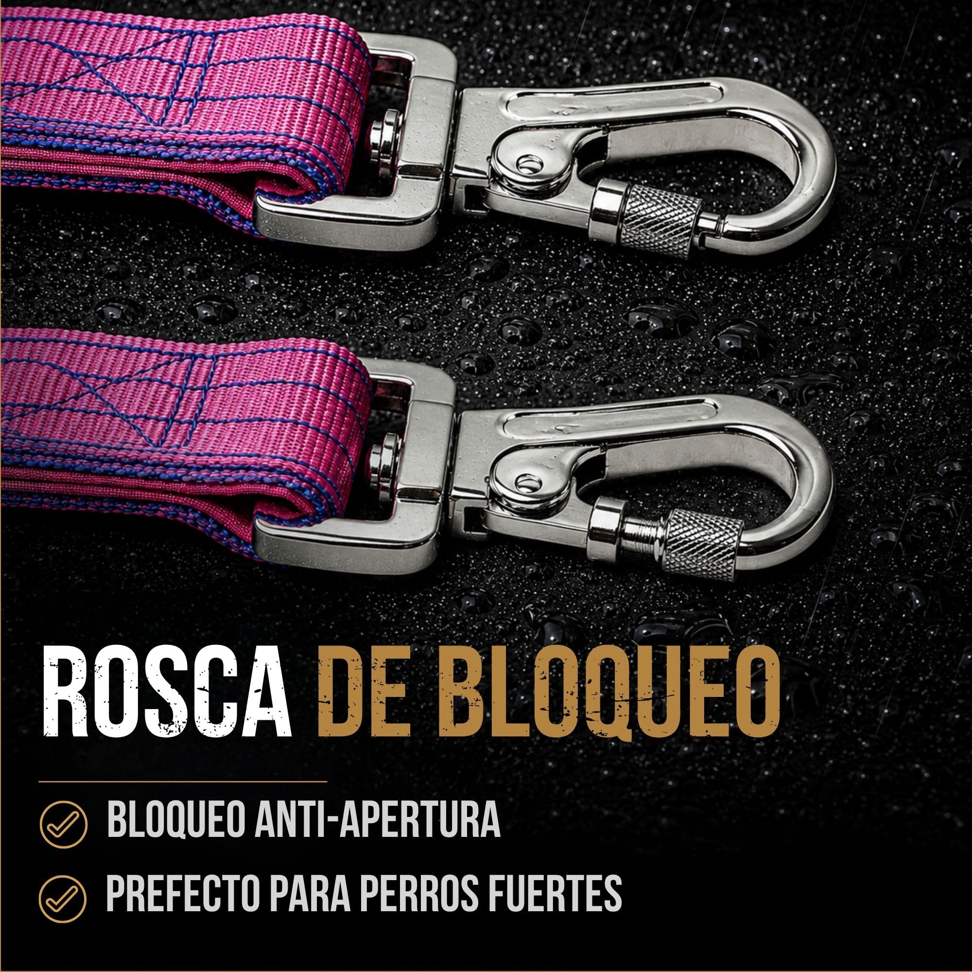 PAWNEE – Collar y Correa de Adiestramiento para Perros Grandes, Fuertes y Potentes como Dosgos, Rottweiler, Doberman, Mastín, Presa, Mastiff, Kangal y Cane Corso (Set_Collar_Lux_50mm | Negro L)