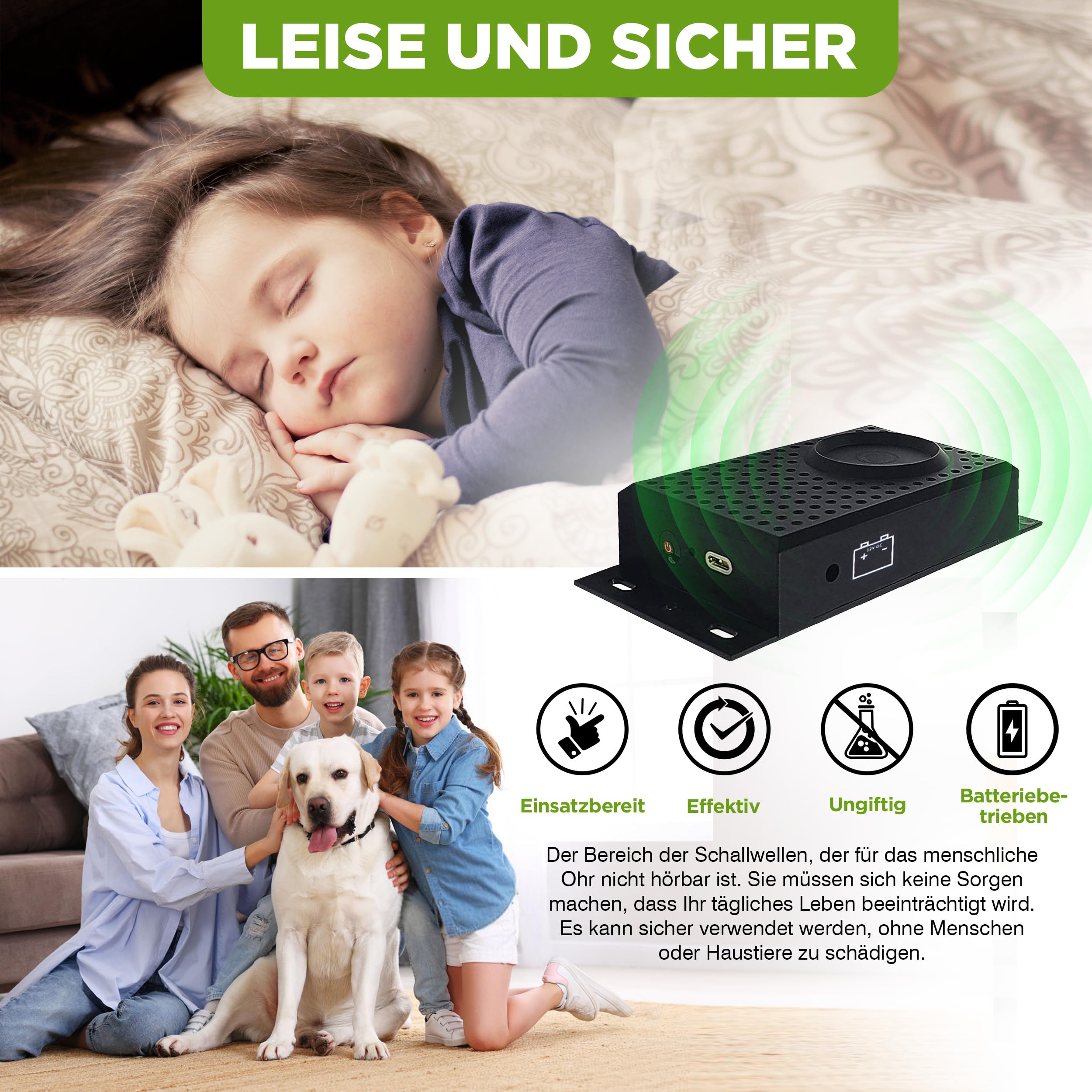 ISOTRONIC Marderschreck mit LED-Blitzlicht & Ultraschall – Batteriebetriebene Marderabwehr für Auto, Dachboden, Garage & Haus – Marderschutz gegen Marder, Mäuse, Ratten & Siebenschläfer (2 Stück)