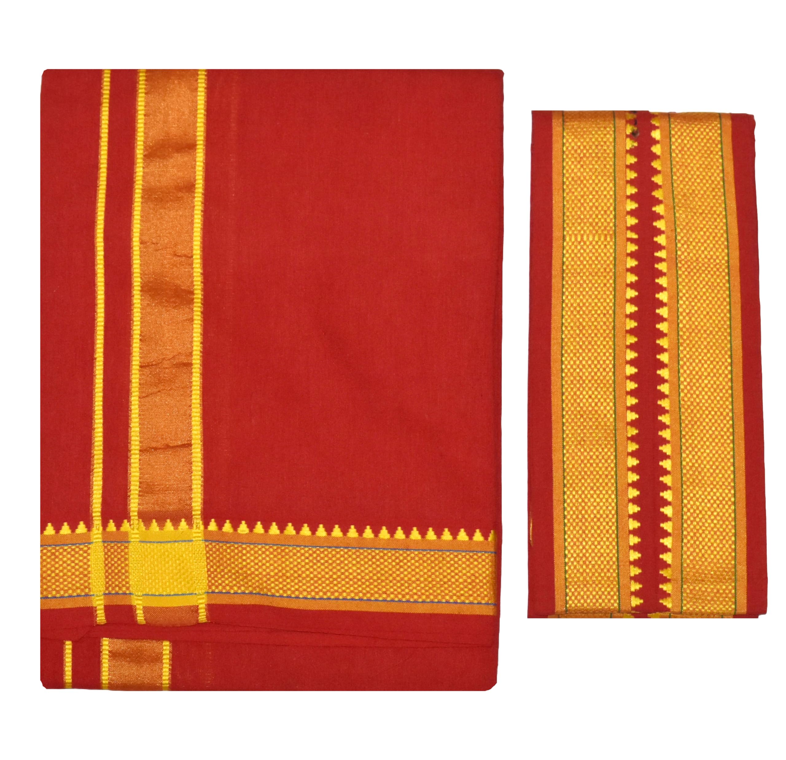 tuni mani Padi Pettu Border Temple wear Single Dhoti with Towel, Dhoti Length-2.0meter, Towel- 30" x 60"inches-picture-19