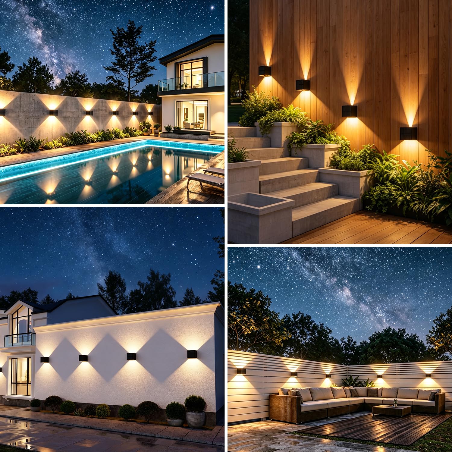 2 Pezzi Lampada Solare da Esterno con Sensore da Movimento, Applique da Esterno Solare 3000K 3 Modo Angolo del Fascio Regolabile Luci LED Solare IP65 Impermeabile per Recinzione Giardino Patio Strada