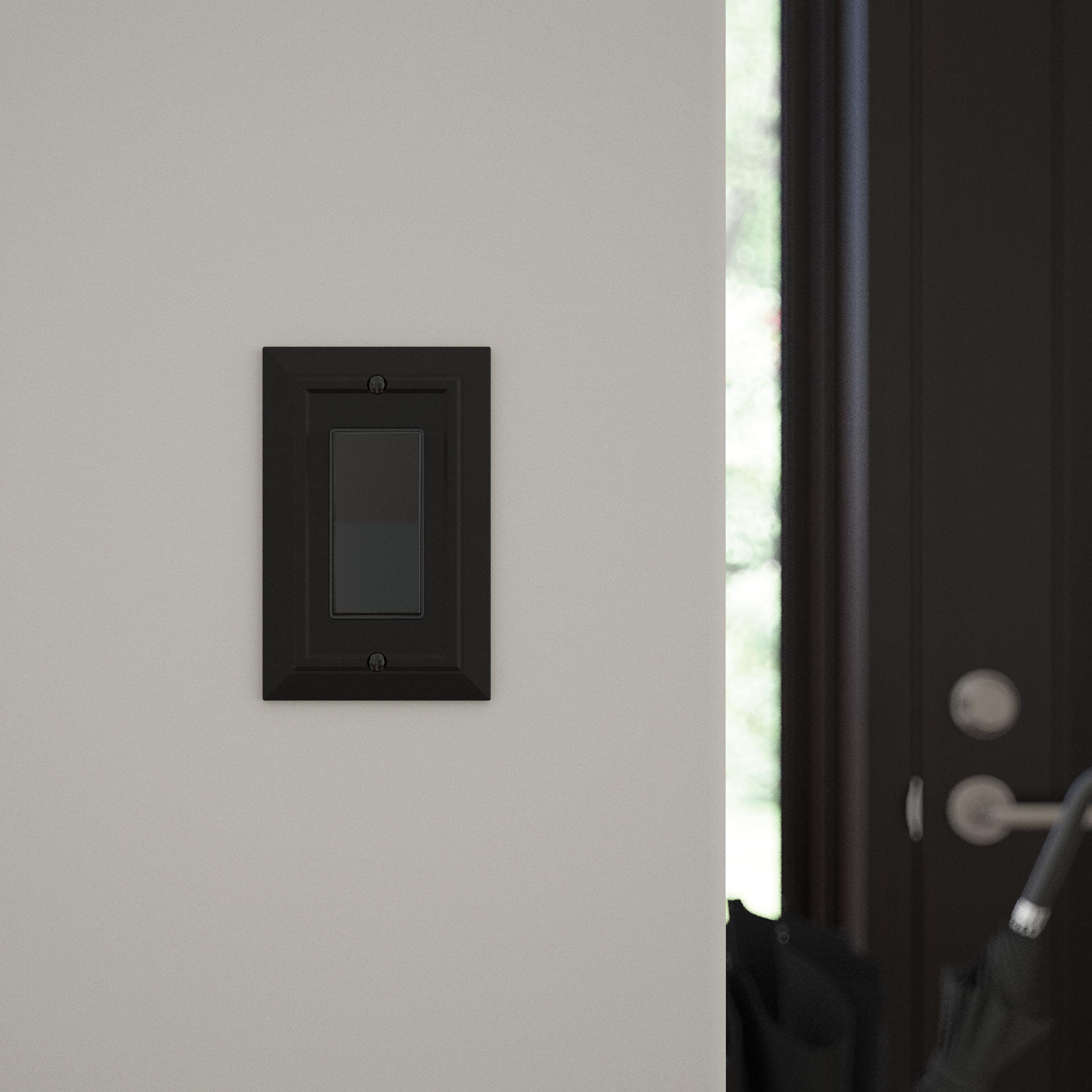 Franklin Brass Classic Architecture (4-Pack) Decorative Light Switch Cover Matte Black 1-Gang Decorator/Rocker Wall Plate Single Switch Plate Cover Electrical Outlet Covers W35243-FBA-C - Image 2