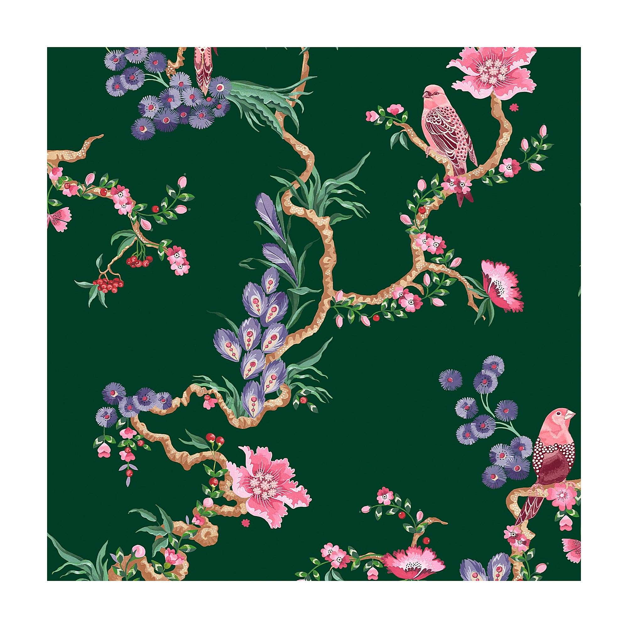 Cath Kidston Birds & Berries Emerald Wallpaper 5011583705492