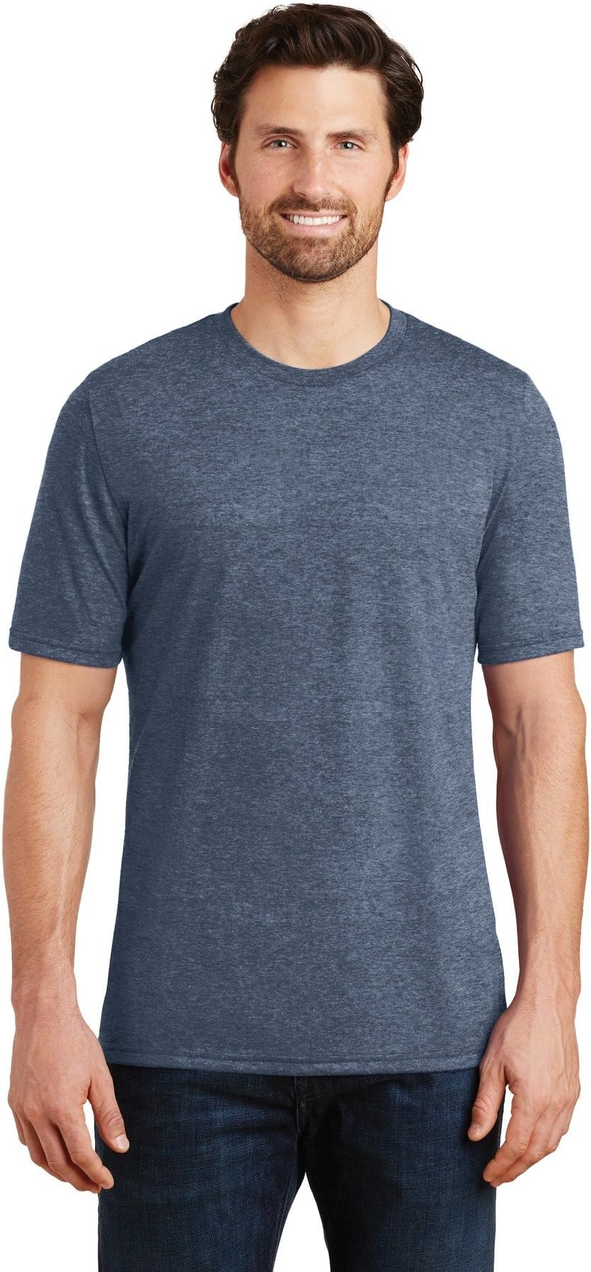District MadeDM130 Mens Perfect Tri Crew Tee, L, Navy Frost