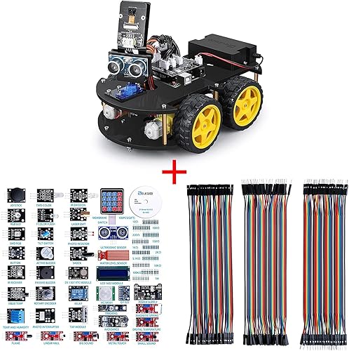 ELEGOO UNO R3 Project Smart Robot Car Kit V4.0 actualizado 37 en 1 módulos de sensor Kit 120 piezas de cable Dupont multicolor