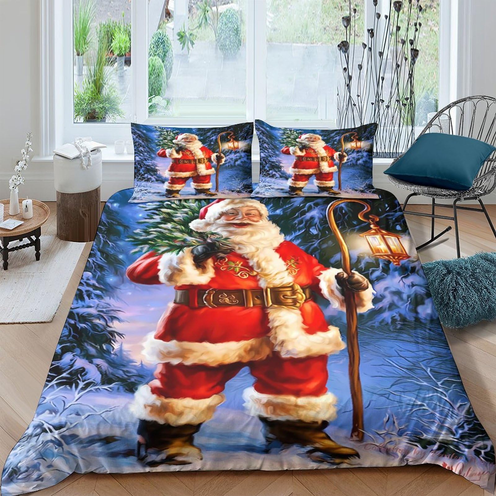 Linge de lit Santa Claus en microfibre de qualité supérieure avec finitions soignées