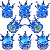 Vista 52 de 4 piezas tapas de vástago de válvula de neumático con corona, con anillo de goma, tapa de válvula de aire de neumático de plástico con núcleo