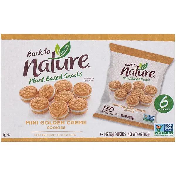 Back to Nature Non-GMO Cookies, Mini Golden Crème, 1 oz Grab & Go Bags, 6 Count (Pack of 4) 2
