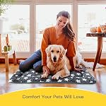 Tapis de lit pour chiens, matelas de chauffage réversible et de refroidissement pour chiens , lit de chat, doux, essentiels pour chiots, tapis de caisse pour chat à la machine pour Kennel, cage, utilisation intérieure/extérieure, gris, moyen (30x18x1.1) in/76x46x3 cm)