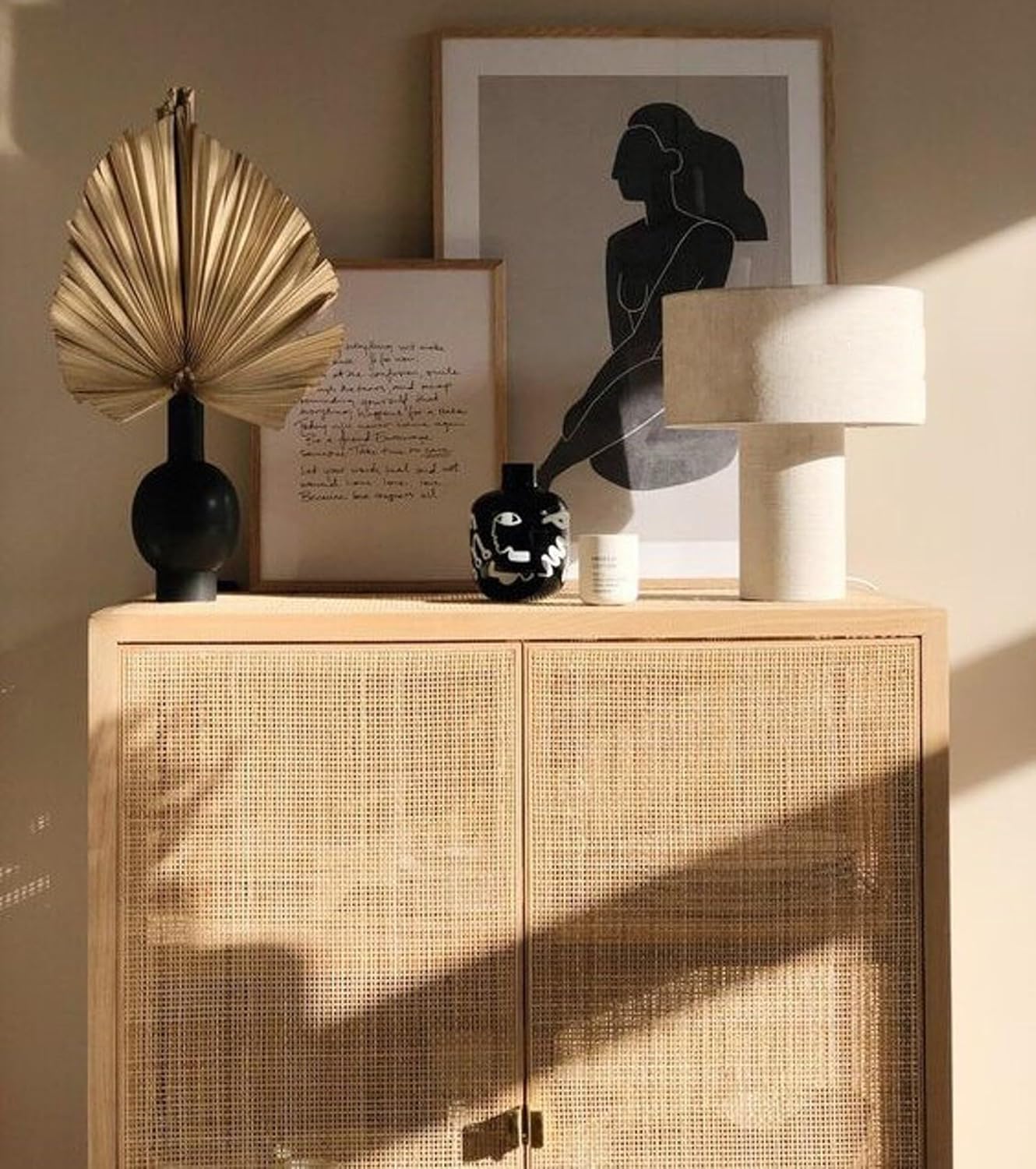 22"(1.8Feet) Width x 5 Feet Length Natural Cane Webbing Large Size Rattan Roll, Caning Material, Cane Webbing roll, Rattan Material Fabric Sheet from Origin Asia for Furniture Chair Dresser Cabinet