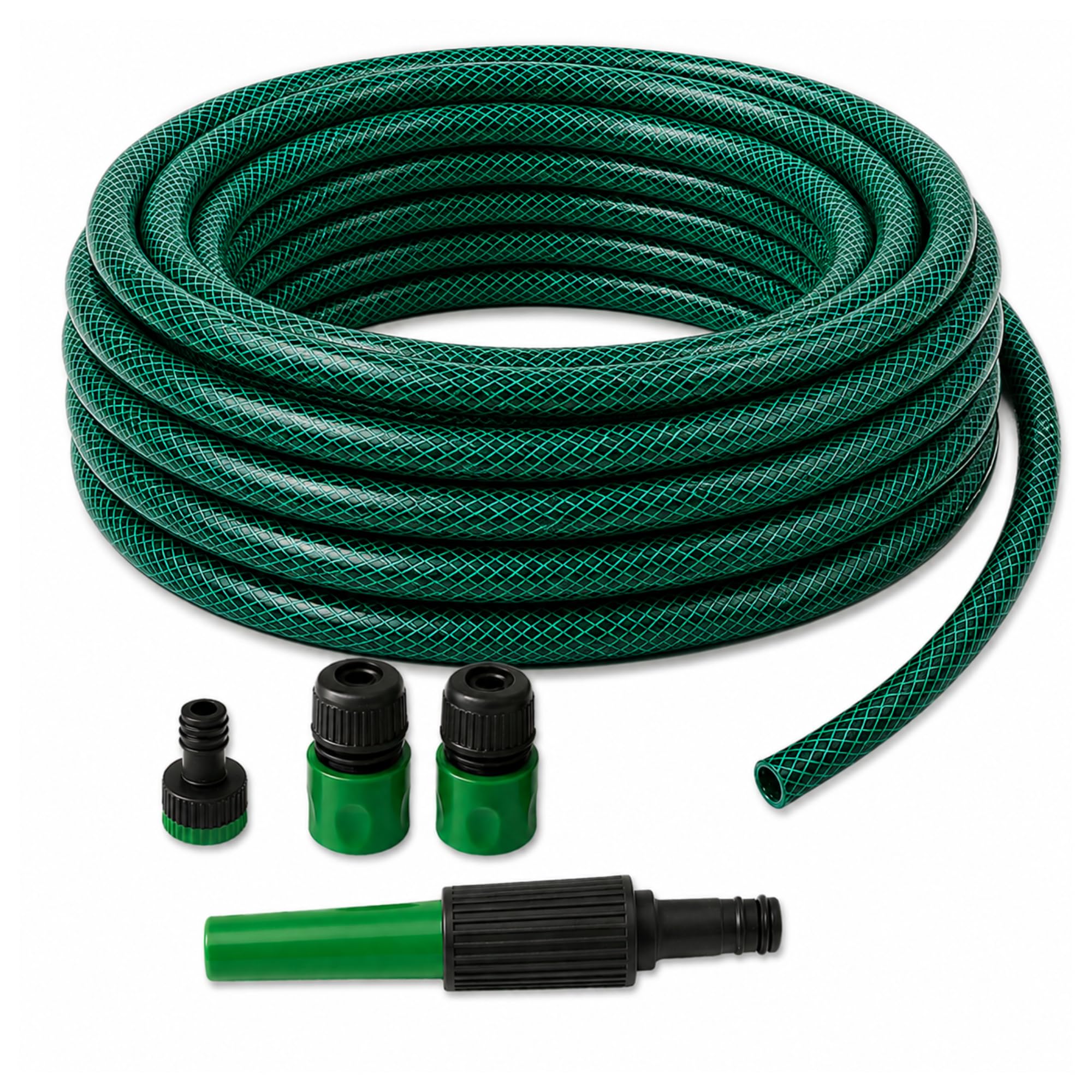 Garden Hose Pipe 50M with Spray Nozzle & Connectors, Triple Layer Reinforced 12.5mm Water Hose