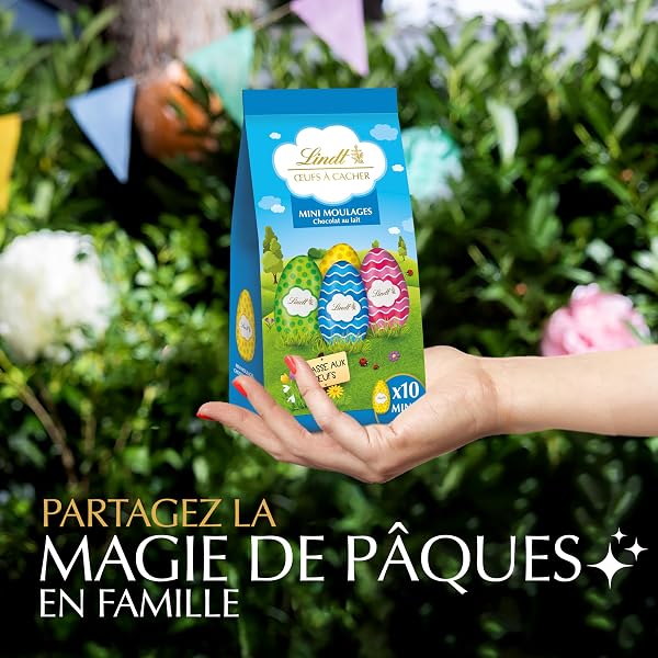 Lindt - Sachet de Mini-Moulages ŒUFS A CACHER - Chocolat au Lait - Idéal pour Pâques, 120g - 4