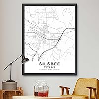 Vista 1 de Mapa de Silsbee, Texas, Light 2 (12x16)