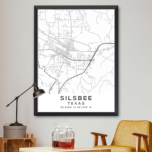 Mapa de Silsbee, Texas, Light 2 (12x16)