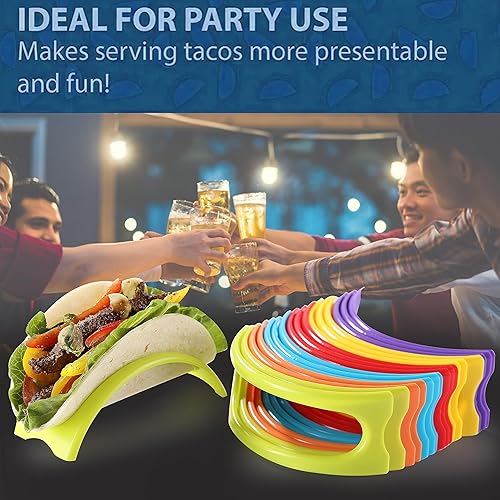 Miniatura 6 de MONGSEW - Juego de 18 soportes individuales para tacos, 18 soportes de tacos para servir individualmente, materiales de polipropileno suave o duro,